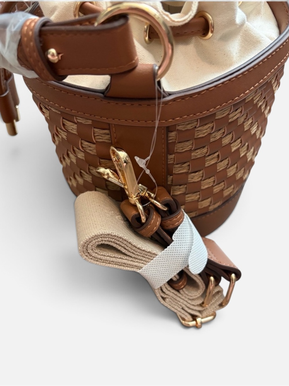 NEW Tommy Bahama 2026 Cinch Drawstring Mini Bucket Satchel Crossbody Bag NWT - Picture 4 of 13